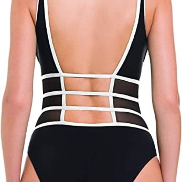 Profile by Gottex Tummy Control Swimsuit with Black Mesh, Size 6 - Picture 7 of 7